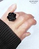 pierścionki - różne Czarna róża w pierścionku ręcznie robionym uroczy prezent handmade 2