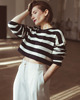 swetry damskie  Sweter typu crop w paski 1