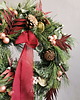 wianki bożonarodzeniowe Wianek świąteczny żywy - bordowy 2