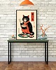 grafiki i ilustracje PLAKAT z kotem z sushi, prezent dla kociary, japońska ilustracja 3