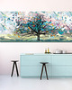 obrazy Obraz na płotnie pejzaż, origami, drzewo- 150x60 1