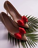 klipsy do butów Klipsy do butów Coquet - Kokardy 3D L / Red Suede 1