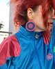 kolczyki - inne Kolczyki koronkowe koła NEON VIBES Kolczyki 80s/90s morsko różowe 2