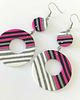 kolczyki z masy plastycznej Duże Geometryczne Kolczyki w Paski 1