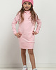 komplety damskie Komplet sukienek z kominem i kieszeniami dla mamy i córki, model 37, różowy 2