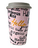 kubki Kubek z pokrywką silikonową z napisami Hello Gorgeous, 400 ml 1