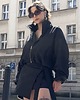 kurtki damskie Krótka kurtka bomber collar czarna 5