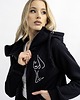 bluza z kapturem damska Bluza na zamek Mela Czarna 1