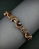 bransoletki wire wrapping Miedziana bransoleta mankietowa z granatem 1