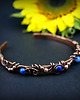 bransoletki wire wrapping Miedziana bransoleta mankietowa z lapis lazuli 4