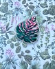 broszki Haftowana broszka, przypinka, broszka, monstera, liść 1