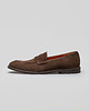 buty męskie Ciemnobrązowe zamszowe buty męskie penny loafers - wsuwane b007 1