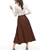 spódnice midi Zwiewna spódnica MIDI, T332, brąz 1