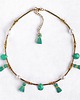 chokery Choker wakacyjny : morska zieleń: perły, hematyt, howlit, chwosty 1