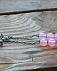 kolczyki wire wrapping Różowy opalit na łańcuszku - kolczyki 1