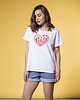 t-shirt damskie Biały t-shirt z napisem MAMA po francuski 1