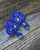 kolczyki soutache Kobaltowo złote  kolczyki soutache 1