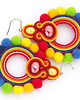 kolczyki soutache Tęczowe duże koła 2