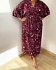 szlafroki damskie KIMONO  bordowe, print SŁOWIKI 100% wiskoza 7