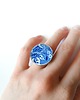 pierścionki - różne Pierścionek w kobaltowe kwiaty 1