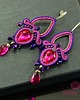 kolczyki soutache Fiolet i intensywny róż -  kolczyki sutasz 1