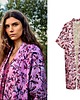 sukienki midi damskie KIMONO długie/ sukienka kopertowa w kwiaty różowa, autorski wzór 100%wiskoza 7