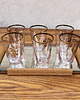 szklanki i kieliszki Taca lustrzana z 6 kieliszkami, Niemcy, lata 60. 1