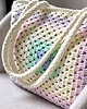 torby na ramię Torba szydełkowa pastelowa Granny Square, ręcznie robiona, podszyta welurem 5