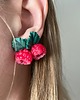 kolczyki z masy plastycznej Kolczyki z maliną. Polimerowa glina. Handmade Polska 2