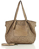 torby na ramię Torebka pleciona damska skórzany shopper bag - beż taupe 1