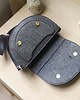 torebki mini Filcowa półokrągła torebka crossbody - z klapą - grafitowa 2