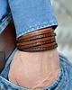 biżuteria męska BRANSOLETKA SKÓRZANA POTRÓJNA ALLIGATO SATIN STEEL brown 2