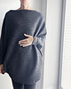 bluza bez kaptura damska Bluza oversize długi Nietoperz jasnoszary melanż pikowany 6