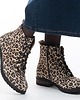 botki damskie Botki skórzane - panterka - idealnie dopasowują się do stopy (7208) 6