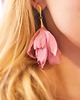 kolczyki z piórami Kolczyki z kwiatami - pudrowy róż 1