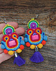 kolczyki soutache Etniczne  kolczyki soutache z pomponami 3
