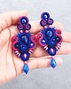kolczyki soutache Marita różowo niebieskie letnie kolczyki sutasz z lapisem lazulim 2