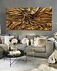 obrazy Efektowny duży obraz płaskorzeźba brudne złoto L'OR 80x160cm 3