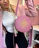 torebki mini Torebka okrągła z haftem Rose Pink 1