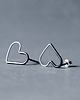 kolczyki wire wrapping Srebrne kolczyki wkrętki serca LOVE duże 3