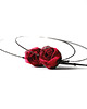 kolczyki wire wrapping Srebrne kolczyki koła karminowe SCARLET ROSES 3