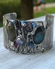 bransoletki z kamieni naturalnych Labradoryt - roślina   - BRANSOLETA MANKIET  CUFF 5