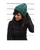 czapki damskie Czapka beanie  z wełną leśna zieleń 3