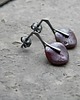 kolczyki wire wrapping Fioletowe antyczne krążki - sztyfty 4