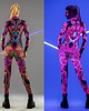 kombinezony damskie Rave Neon Flowers Illumination - Kombinezon z efektem UV 1
