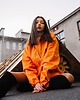 kurtki damskie Kurtka wiatrówkaanorak  longline pomarańcz 6