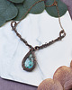 kolie Miedziany naszyjnik wire wrapping z turkusem #493 1