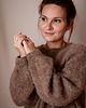 swetry damskie Sweter brązowy, luźny sweter, sweter na drutach, sweter z alpaki 3