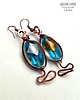 kolczyki wire wrapping Kolczyki czysto miedziane+szkło weneckie handmade 2
