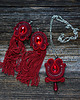 kolczyki soutache Bordowe kolczyki soutache z frędzlami- długie 5